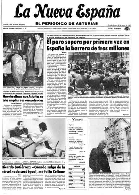 Portada Jueves 21 de  de 1987