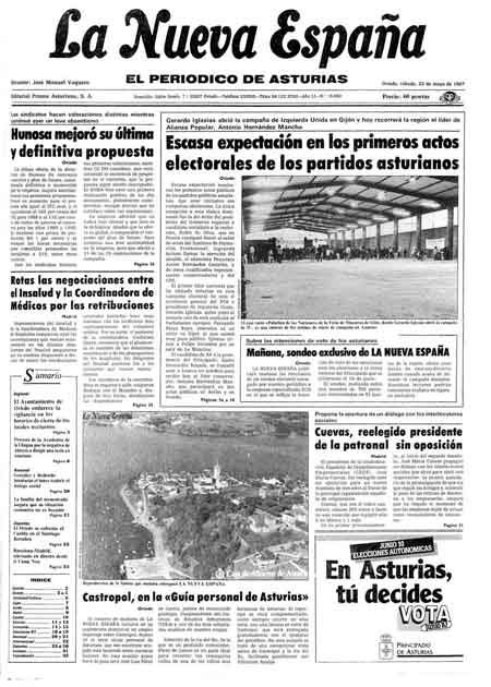 Portada Sábado 23 de  de 1987