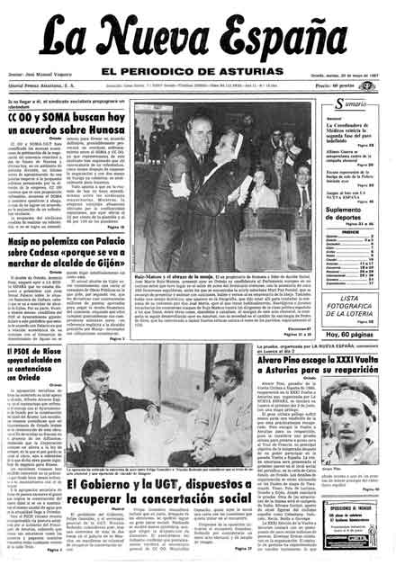 Portada Martes 26 de  de 1987