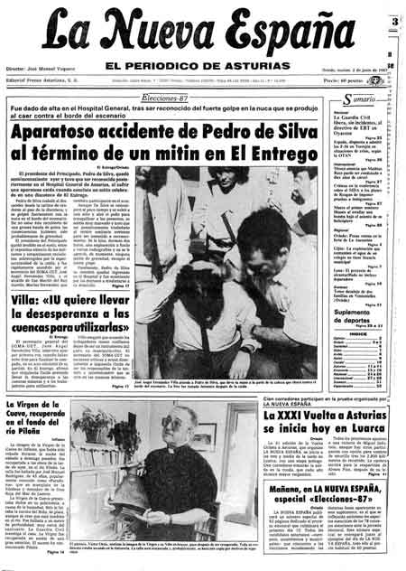 Portada Martes 2 de  de 1987
