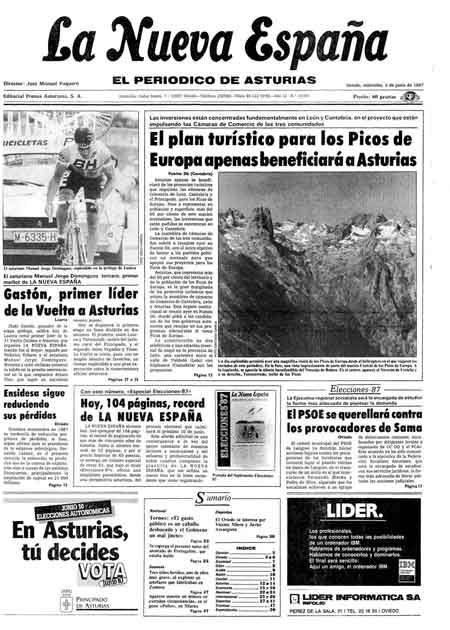 Portada Miércoles 3 de  de 1987