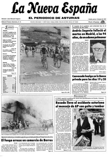 Portada Jueves 4 de  de 1987
