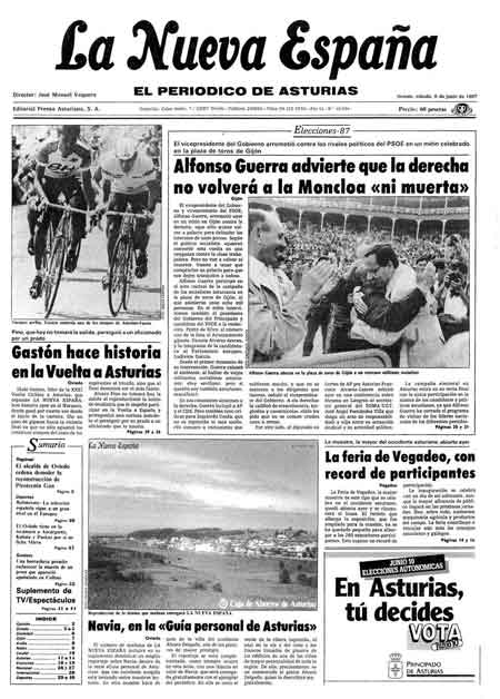 Portada Sábado 6 de  de 1987