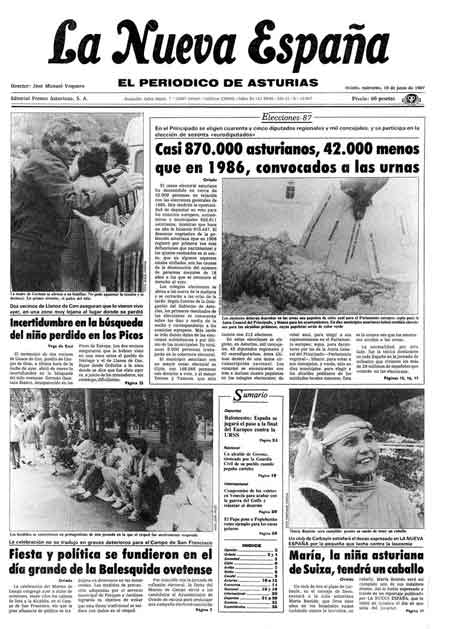 Portada Miércoles 10 de  de 1987