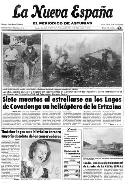 Portada Sábado 13 de  de 1987