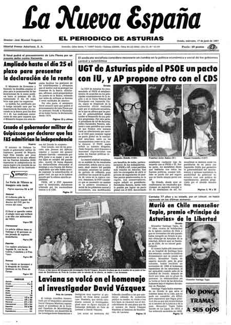 Portada Miércoles 17 de  de 1987