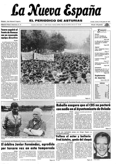 Portada Martes 23 de  de 1987