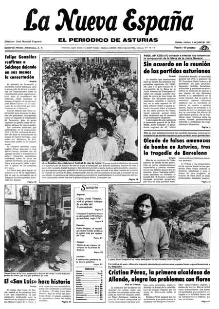 Portada Viernes 3 de  de 1987