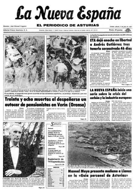 Portada Sábado 4 de  de 1987