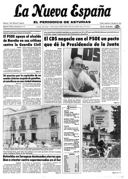 Portada Miércoles 8 de  de 1987