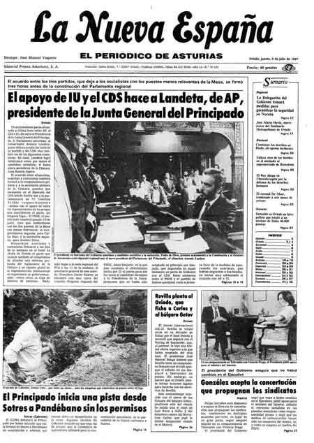 Portada Jueves 9 de  de 1987
