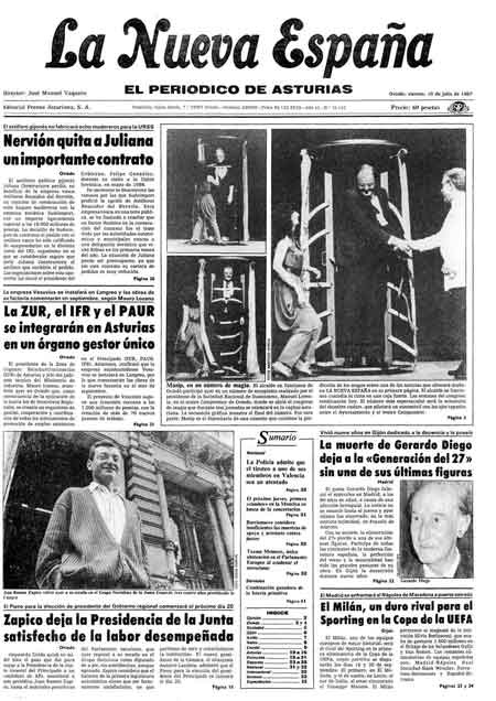 Portada Viernes 10 de  de 1987