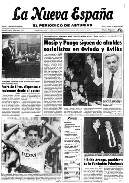 Portada Martes 21 de  de 1987