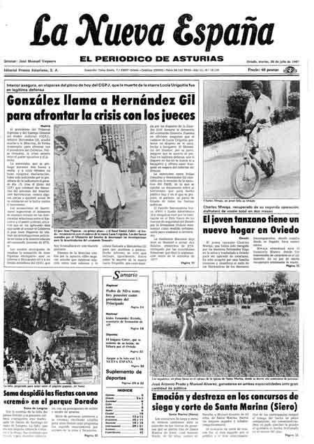 Portada Martes 28 de  de 1987