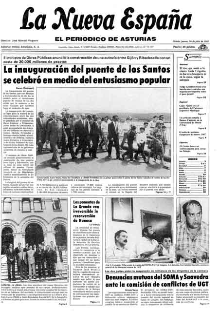 Portada Jueves 30 de  de 1987