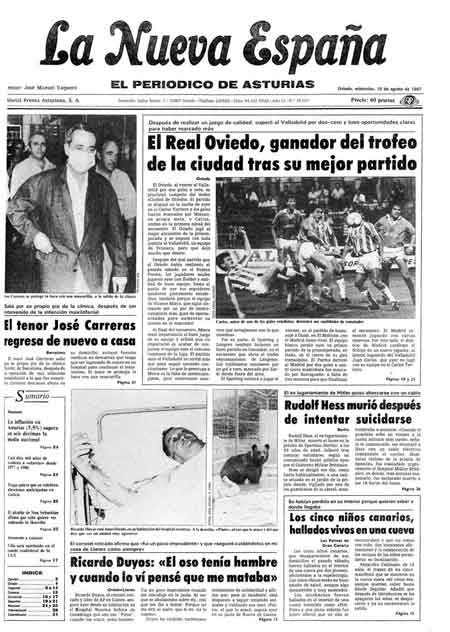 Portada Miércoles 19 de  de 1987