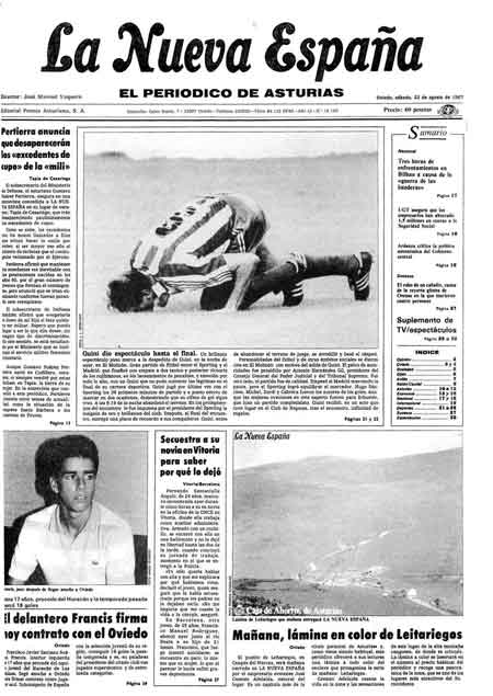 Portada Sábado 22 de  de 1987