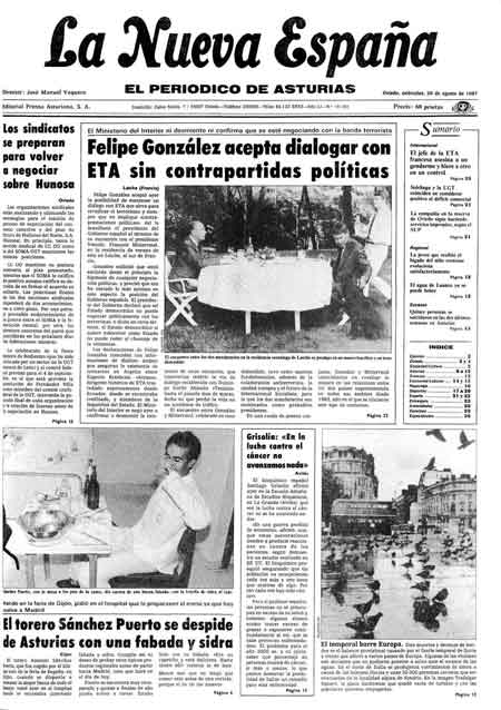 Portada Miércoles 26 de  de 1987