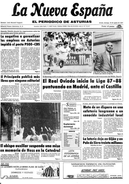 Portada Domingo 30 de  de 1987