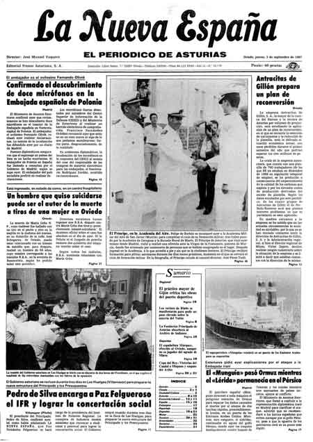 Portada Jueves 3 de  de 1987