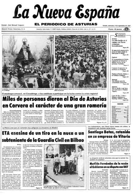 Portada Miércoles 9 de  de 1987