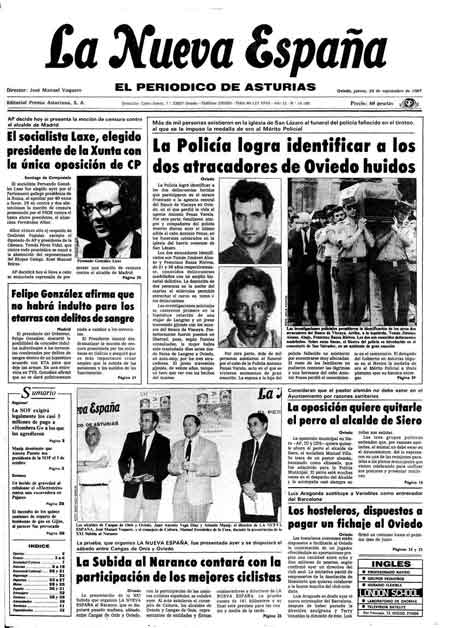 Portada Jueves 24 de  de 1987