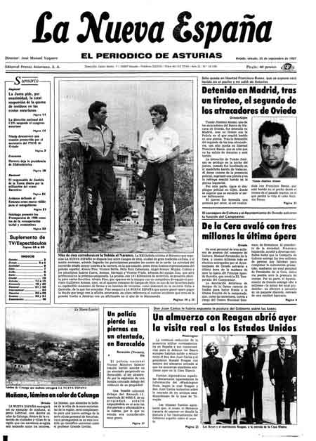 Portada Sábado 26 de  de 1987