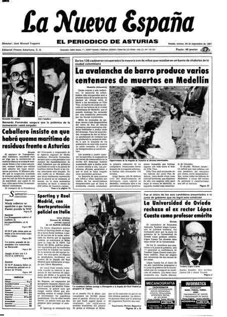 Portada Martes 29 de  de 1987