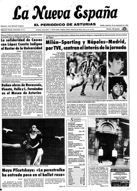 Portada Miércoles 30 de  de 1987