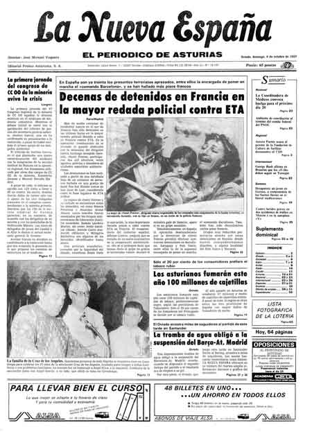 Portada Domingo 4 de Octubre de 1987