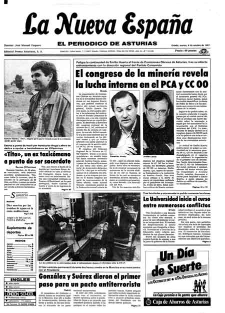 Portada Martes 6 de Octubre de 1987