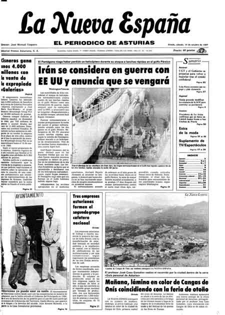 Portada Sábado 10 de Octubre de 1987
