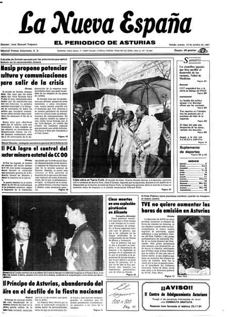 Portada Martes 13 de Octubre de 1987