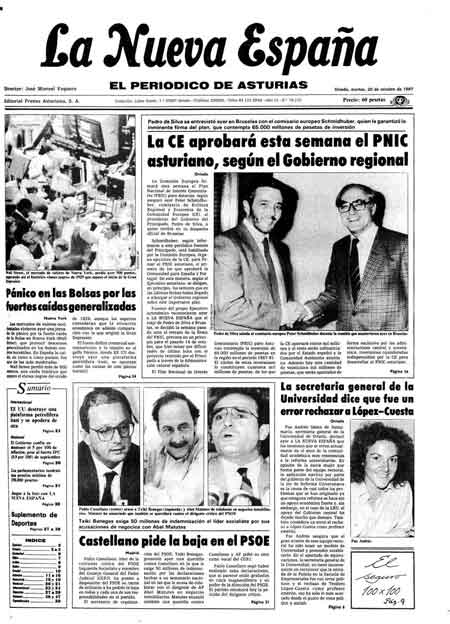 Portada Martes 20 de Octubre de 1987