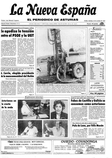 Portada Domingo 25 de Octubre de 1987