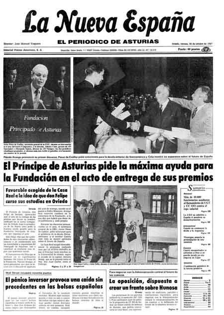 Portada Viernes 30 de Octubre de 1987