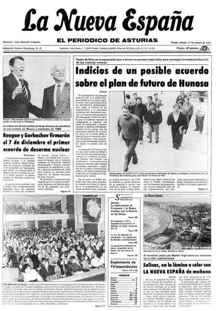 Portada Sábado 31 de Octubre de 1987