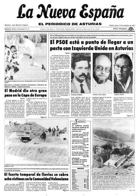 Portada Jueves 5 de Noviembre de 1987