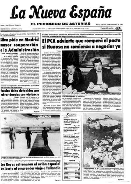 Portada Miércoles 18 de Noviembre de 1987