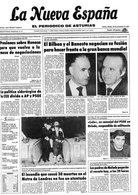 Portada Viernes 20 de Noviembre de 1987