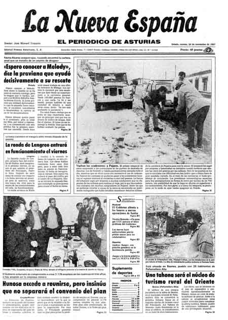 Portada Martes 24 de Noviembre de 1987