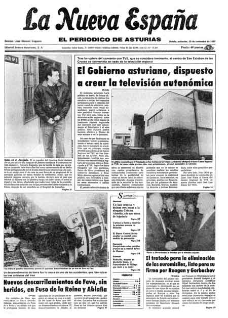 Portada Miércoles 25 de Noviembre de 1987