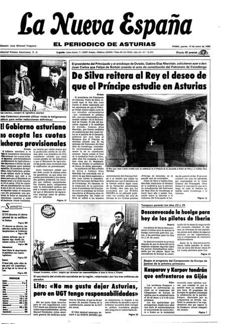 Portada Jueves 14 de  de 1988