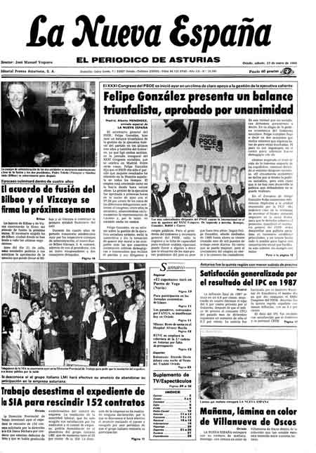 Portada Sábado 23 de  de 1988