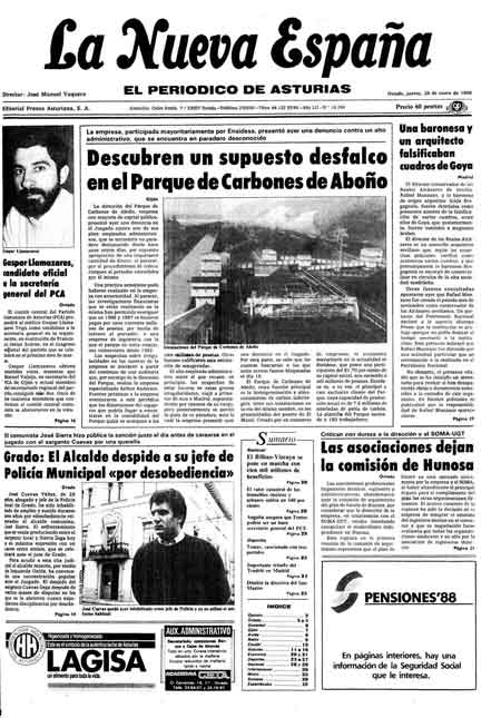 Portada Jueves 28 de  de 1988