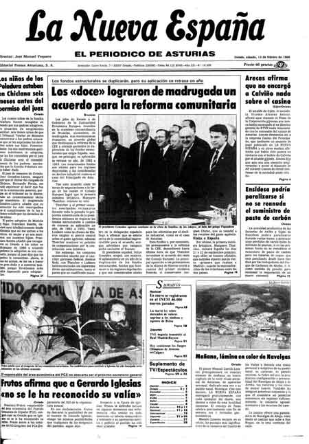 Portada Sábado 13 de  de 1988