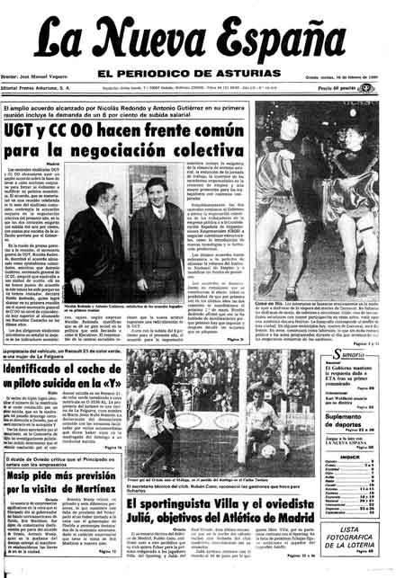 Portada Martes 16 de  de 1988
