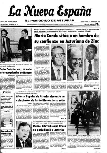 Portada Jueves 18 de  de 1988