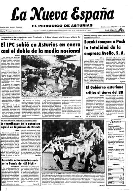 Portada Viernes 19 de  de 1988