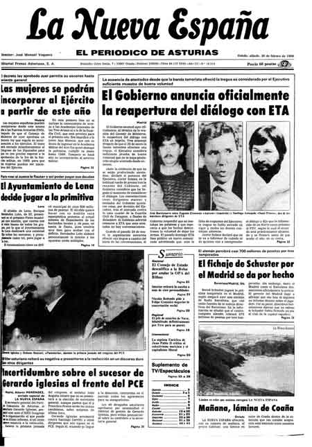 Portada Sábado 20 de  de 1988